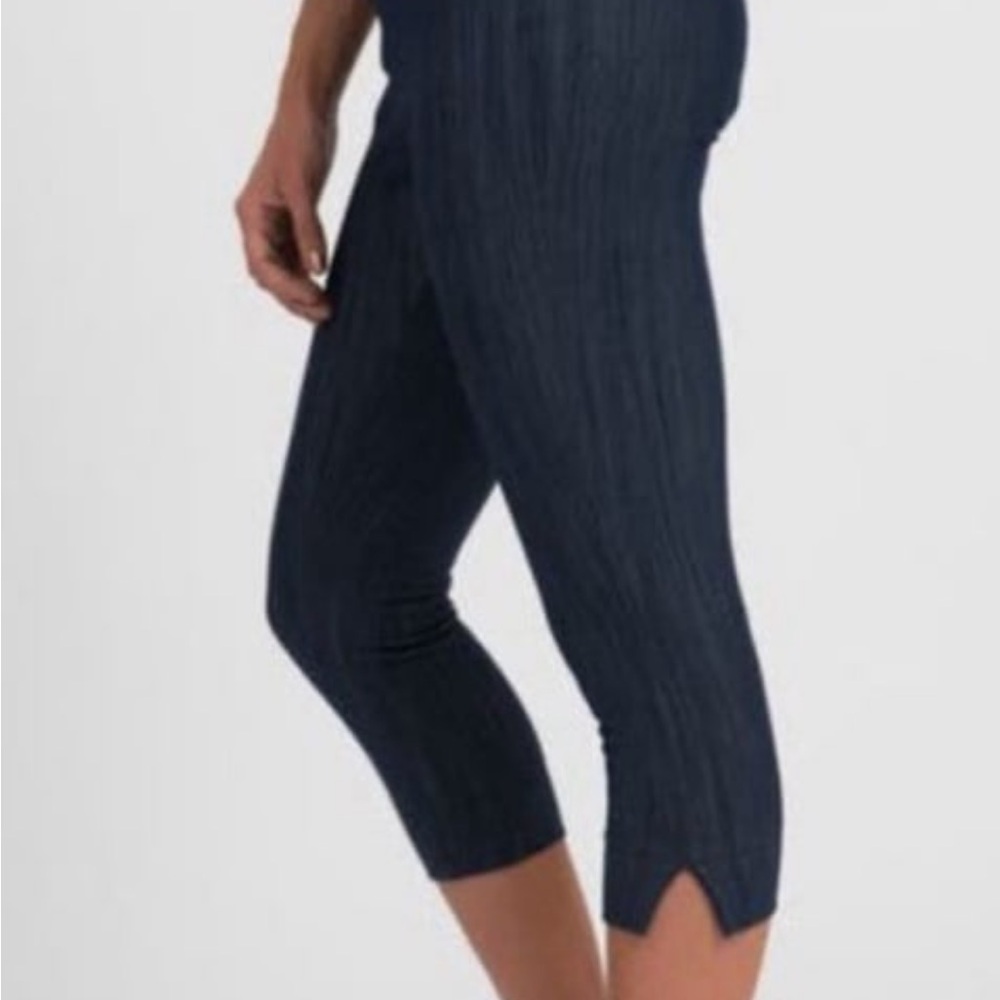 Agnes & Dora Pixie Pant Navy Cropped Denim Leggings Capris High Waist S